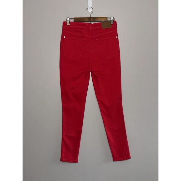 Judy Blue Red Skinny Jeans High Rise Tummy Control Stretch Denim Pants Ankle 28 - Picture 8 of 16